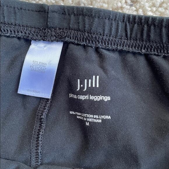 J. Jill Pima Cotton Capri Black Leggings Size M - Picture 3 of 4